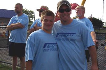 An athlete and his volunteer